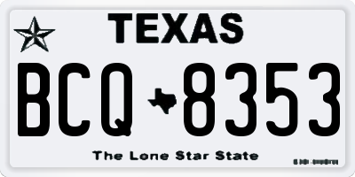 TX license plate BCQ8353