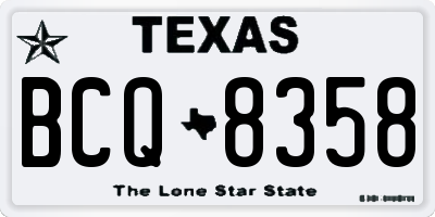 TX license plate BCQ8358