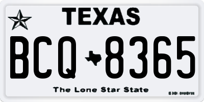 TX license plate BCQ8365