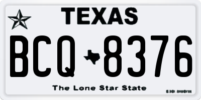 TX license plate BCQ8376