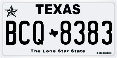 TX license plate BCQ8383