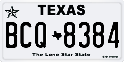 TX license plate BCQ8384