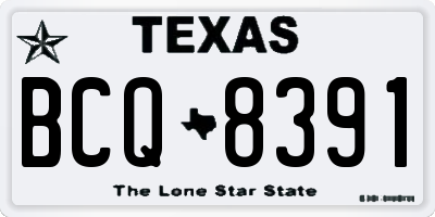 TX license plate BCQ8391