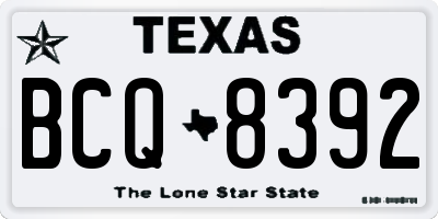 TX license plate BCQ8392