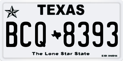 TX license plate BCQ8393