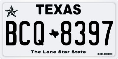 TX license plate BCQ8397