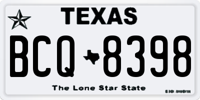 TX license plate BCQ8398