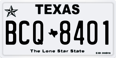 TX license plate BCQ8401