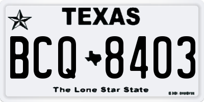 TX license plate BCQ8403