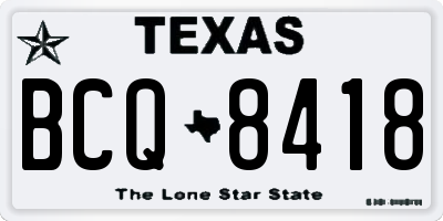 TX license plate BCQ8418