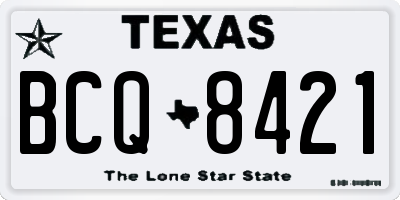 TX license plate BCQ8421