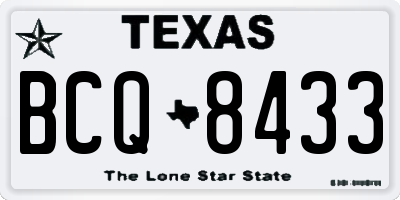 TX license plate BCQ8433