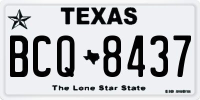 TX license plate BCQ8437