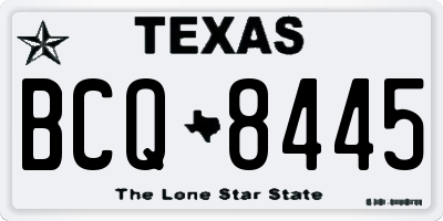TX license plate BCQ8445