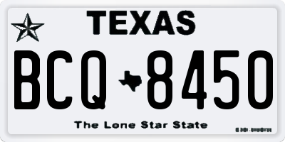 TX license plate BCQ8450