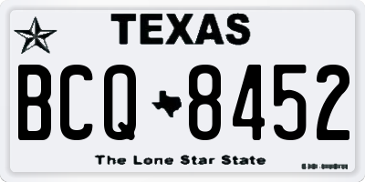 TX license plate BCQ8452