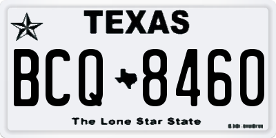 TX license plate BCQ8460