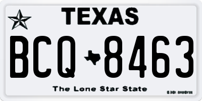 TX license plate BCQ8463