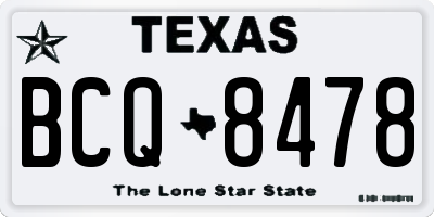 TX license plate BCQ8478
