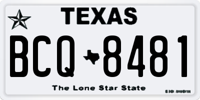 TX license plate BCQ8481