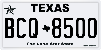 TX license plate BCQ8500