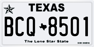 TX license plate BCQ8501