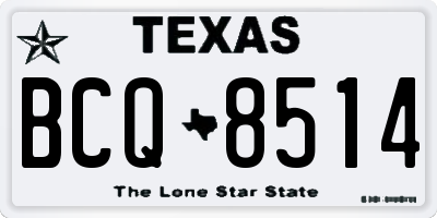 TX license plate BCQ8514
