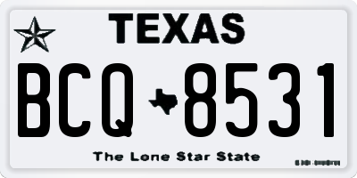 TX license plate BCQ8531