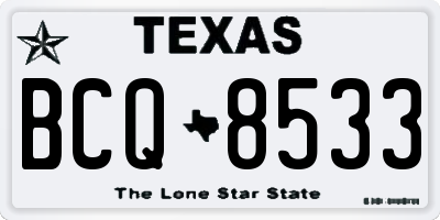 TX license plate BCQ8533
