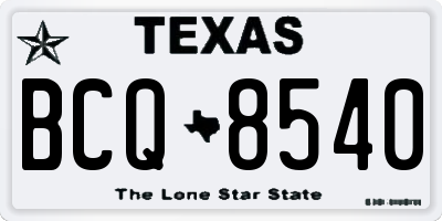 TX license plate BCQ8540