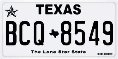 TX license plate BCQ8549