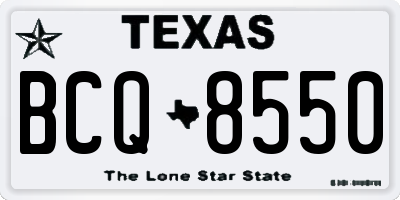 TX license plate BCQ8550
