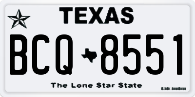 TX license plate BCQ8551