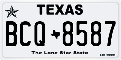TX license plate BCQ8587
