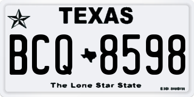 TX license plate BCQ8598