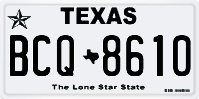TX license plate BCQ8610