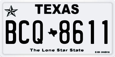 TX license plate BCQ8611