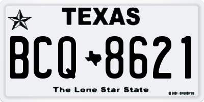 TX license plate BCQ8621