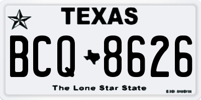 TX license plate BCQ8626
