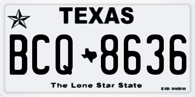 TX license plate BCQ8636