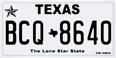 TX license plate BCQ8640