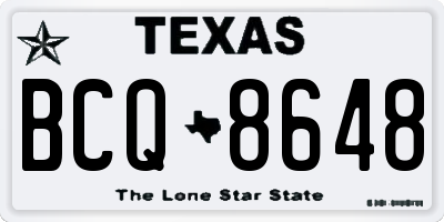 TX license plate BCQ8648