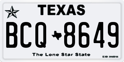 TX license plate BCQ8649