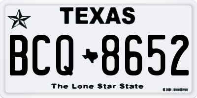 TX license plate BCQ8652