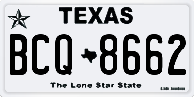 TX license plate BCQ8662