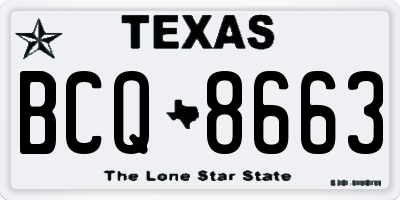 TX license plate BCQ8663