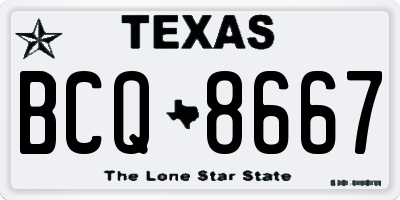 TX license plate BCQ8667