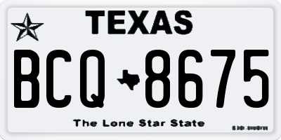 TX license plate BCQ8675