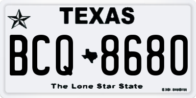 TX license plate BCQ8680