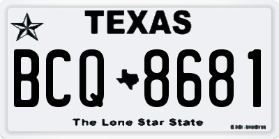 TX license plate BCQ8681